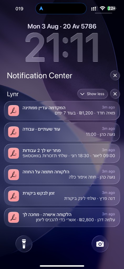כרטיס לקוחה עם פעולות וסיכום תשאול סגנון